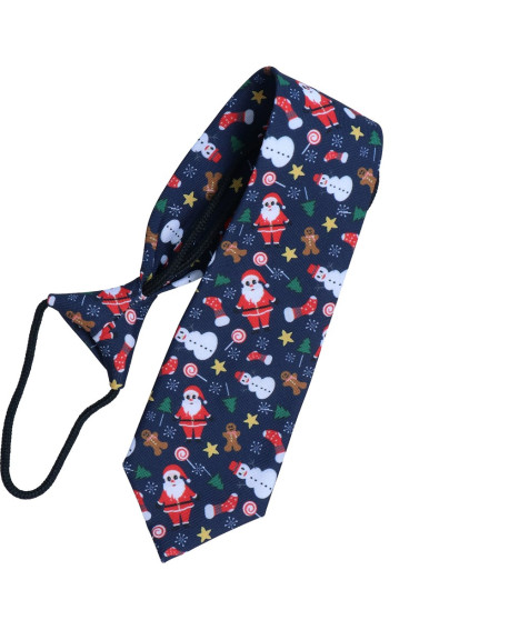 krawat świąteczny dziecięcy w bałwanki